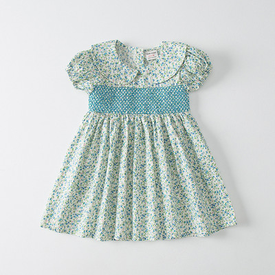 Nyári ruhák Bájos ruha Lányruha Pamut alkalmi nyomtatott gyerekruha 2022 Új aranyos babaruha nagykereskedés 2-7 éves korig