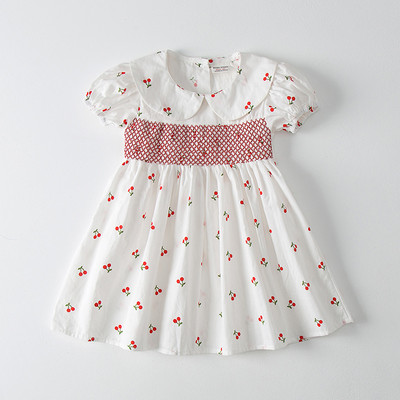 Nyári ruhák Bájos ruha Lányruha Pamut alkalmi nyomtatott gyerekruha 2022 Új aranyos babaruha nagykereskedés 2-7 éves korig