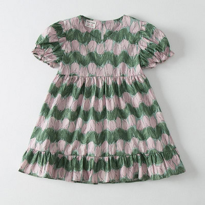 Nyári ruhák Bájos ruha Lányruha Pamut alkalmi nyomtatott gyerekruha 2022 Új aranyos babaruha nagykereskedés 2-7 éves korig