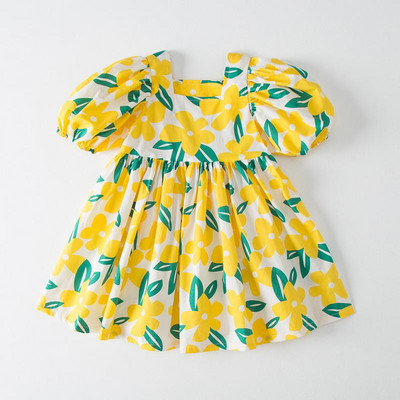 Nyári ruhák Bájos ruha Lányruha Pamut alkalmi nyomtatott gyerekruha 2022 Új aranyos babaruha nagykereskedés 2-7 éves korig