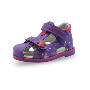 Летни детски сандали за момичета PU кожени ортопедични обувки на принцеса със затворени пръсти Детски сандали за момичета