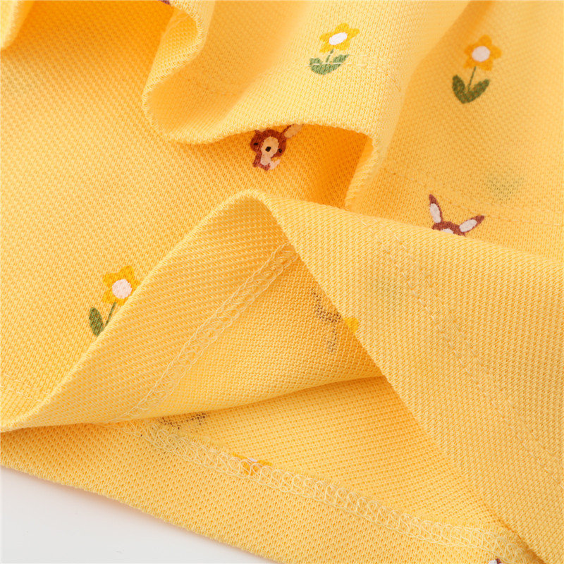 Ugrálóméterek Nyári Gyerek Lány Ruhák Sárga Kisgyermek Gyerek Ruhák Rövid ujjú Születésnapi babaruhák
