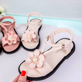 Сандали за момичета принцеса Меки детски плажни обувки Детски летни сандали с цветя Модни висококачествени сладки сандали за момичета 26-36