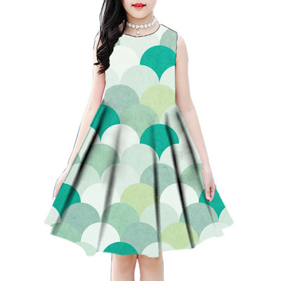 2022. aasta uus 3D-print Suvelilled Elegantne vabaaja printsessi peokleit Sügismoodne vabaajakleit 2–18-aastastele