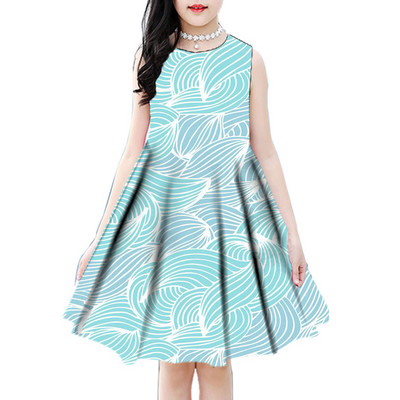 2022. aasta uus 3D-print Suvelilled Elegantne vabaaja printsessi peokleit Sügismoodne vabaajakleit 2–18-aastastele