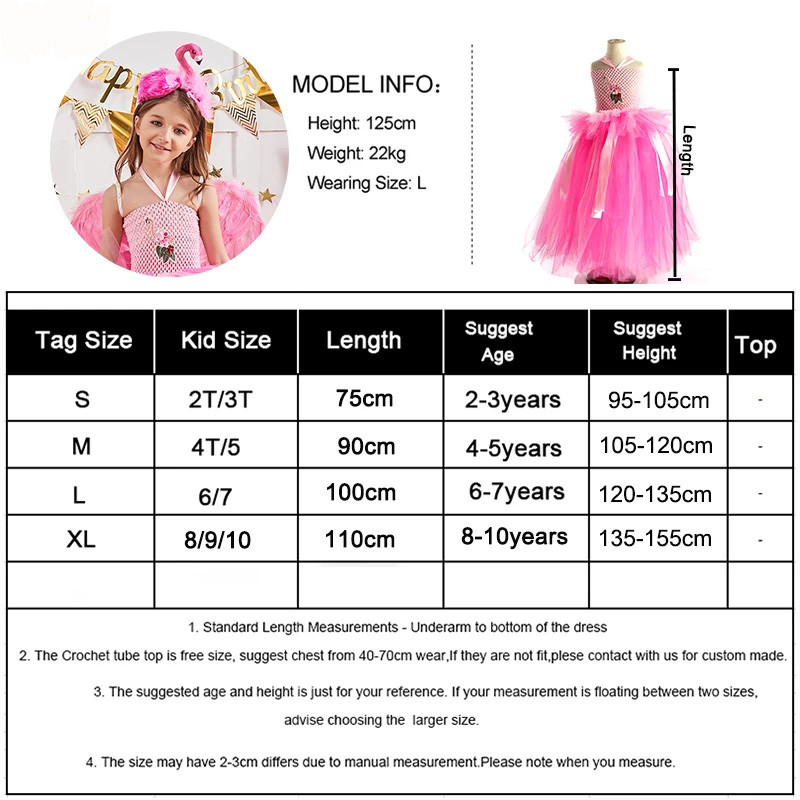 Princesės Flamingo Tutu suknelė Puošni rožinė mergaičių suknelė su galvos raišteliu ir sparnu, skirta gimtadienio vakarėliui.