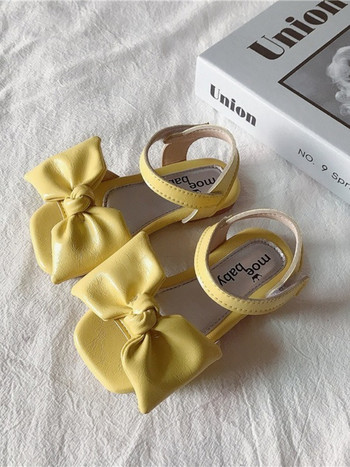 Κοριτσίστικα πέδιλα 2021 Καλοκαίρι Νέα παπούτσια με φιόγκο για κορίτσια Princess Flat σανδάλια Παιδικά Απαλά μονόχρωμα Μόδα Αντιολισθητικά παπούτσια