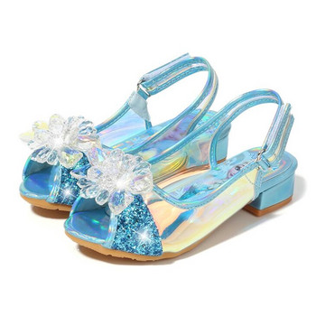Κοριτσίστικα παπούτσια για πάρτι Princess σανδάλια Δερμάτινα Glitter Κρύσταλλα Στρας κόμπος Παιδικά Παπούτσια Elsa Σανδάλια Παιδικά Χριστουγεννιάτικο δώρο