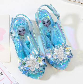 Κοριτσίστικα παπούτσια για πάρτι Princess σανδάλια Δερμάτινα Glitter Κρύσταλλα Στρας κόμπος Παιδικά Παπούτσια Elsa Σανδάλια Παιδικά Χριστουγεννιάτικο δώρο