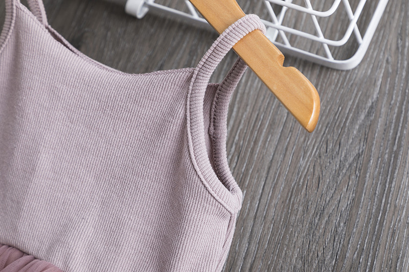 Nyári mellény ruhák lányoknak Rózsaszín pamut tüll ráncos ruha gyerekeknek gyerekruházat alkalmi strandruhák 3 4 5 7 8 éves lány