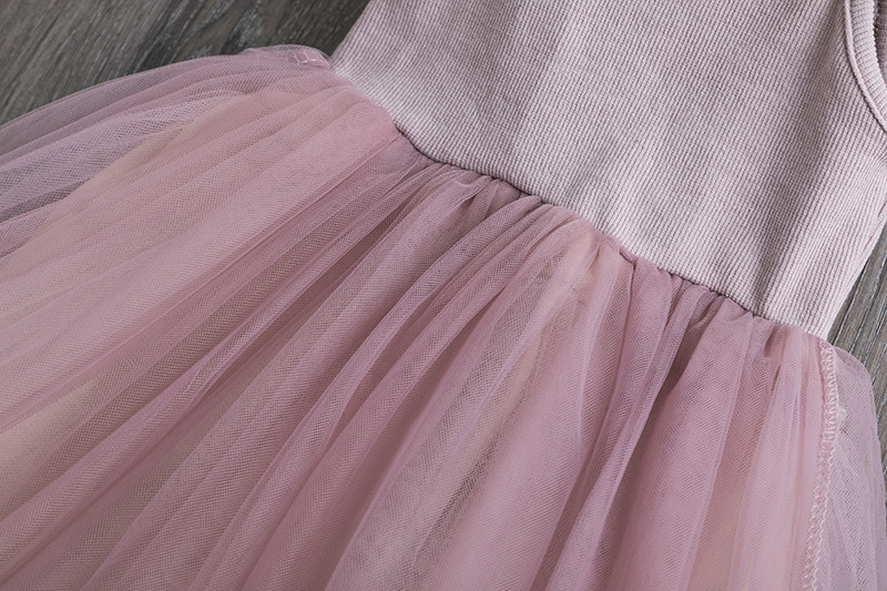 Nyári mellény ruhák lányoknak Rózsaszín pamut tüll ráncos ruha gyerekeknek gyerekruházat alkalmi strandruhák 3 4 5 7 8 éves lány