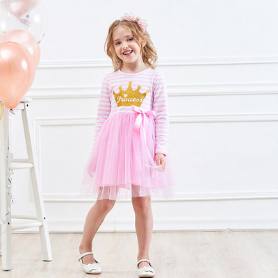 VIKITA pavasario ir rudens mergaičių suknelė ilgomis rankovėmis Medvilniniai animaciniai filmukai Vaikiški rūbai Vaikiški Princesės Laisvalaikio rūbai 2-8m.