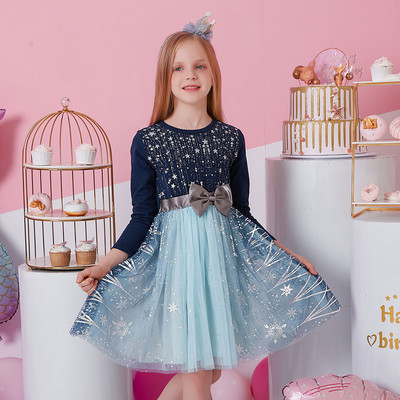 DXTON Princess Kids Kleit Südamega litritega Tüdrukute Kleit Pikkade Varrukatega Lasteriided Tutu Flare Varrukatega Laste Peokleidid