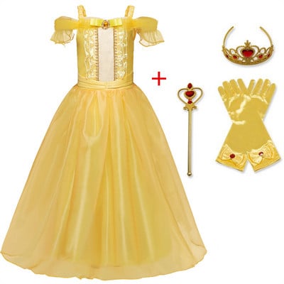 Suknelė princesei mergaičių Snieguolė vakarėlio suknelės vaikams pasipuošti vaikams mergaičių gimtadienio Cosplay kostiumas vaikams mergaičių išleistuvių suknelė