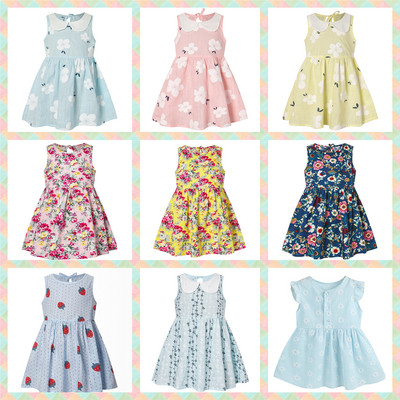 2022 noua rochie de vara pentru copii mici rochie de prințesă fără mâneci rochie din bumbac imprimat pentru copii rochie casual moale pentru fete