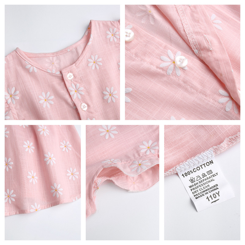 2022. aasta uus väikelapse suvine kleit, tüdrukute varrukateta printsesskleit, puuvillane trükitud lasteriided, vabaaja ja pehme tüdrukute kleit