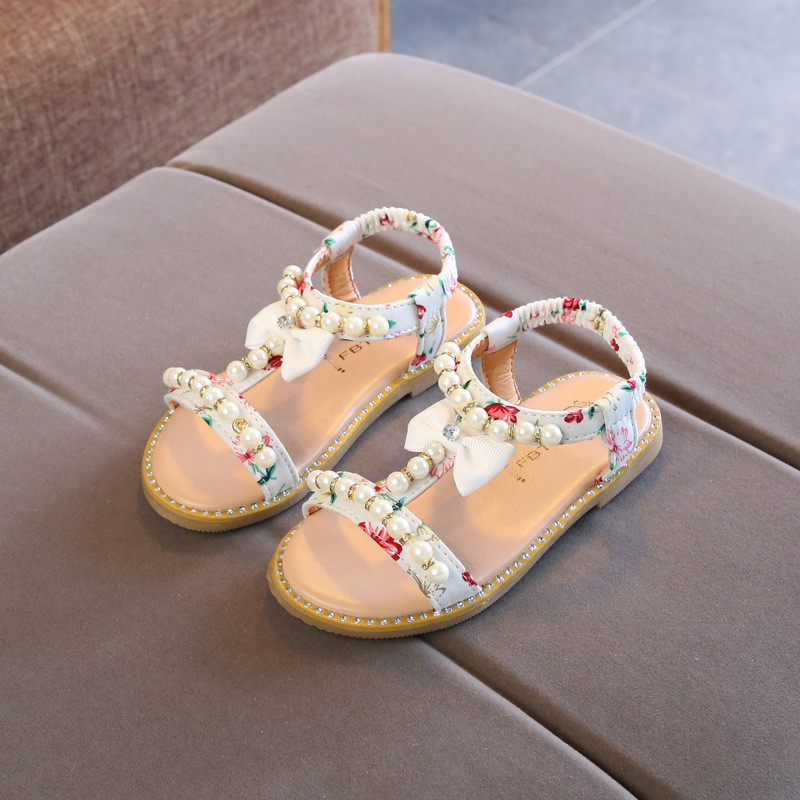 Bebe, male djevojčice, male sandale s biserima, cipele za princeze za djecu, sandale za plažu za djevojčice 1 2 4 5 6 godina, novo ljeto 2020.