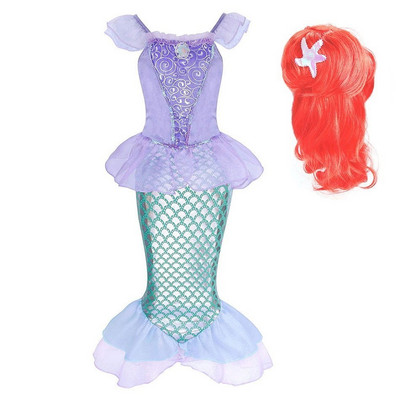 Tüdruku printsessi kleit Väike merineitsi kostüüm Beebitüdruk Arieli kleit suvine lastele Halloweeni sünnipäevapeo riided 3-10 aastat