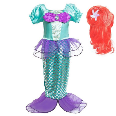 Tüdruku printsessi kleit Väike merineitsi kostüüm Beebitüdruk Arieli kleit suvine lastele Halloweeni sünnipäevapeo riided 3-10 aastat