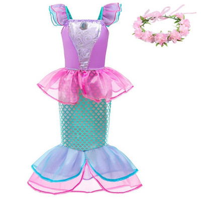 Tüdruku printsessi kleit Väike merineitsi kostüüm Beebitüdruk Arieli kleit suvine lastele Halloweeni sünnipäevapeo riided 3-10 aastat