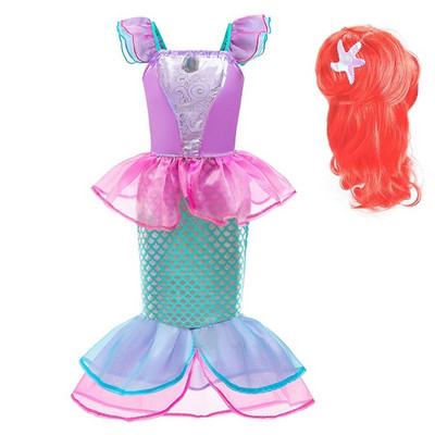 Tüdruku printsessi kleit Väike merineitsi kostüüm Beebitüdruk Arieli kleit suvine lastele Halloweeni sünnipäevapeo riided 3-10 aastat