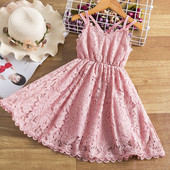 Suknelės su nėriniais, siuvinėti mergaitėms, vaikiškos, be rankovių, gėlių princesė, elegantiška vakarėlis Tutu Vestidos 3-8 metų vaikams
