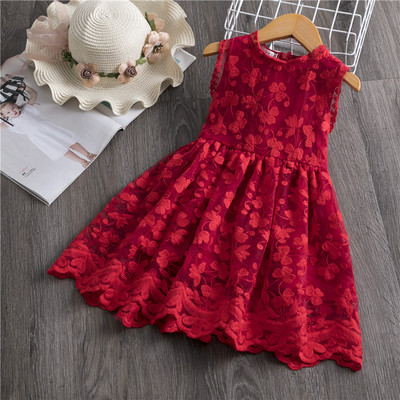 Suknelės su nėriniais, siuvinėti mergaitėms, vaikiškos, be rankovių, gėlių princesė, elegantiška vakarėlis Tutu Vestidos 3-8 metų vaikams