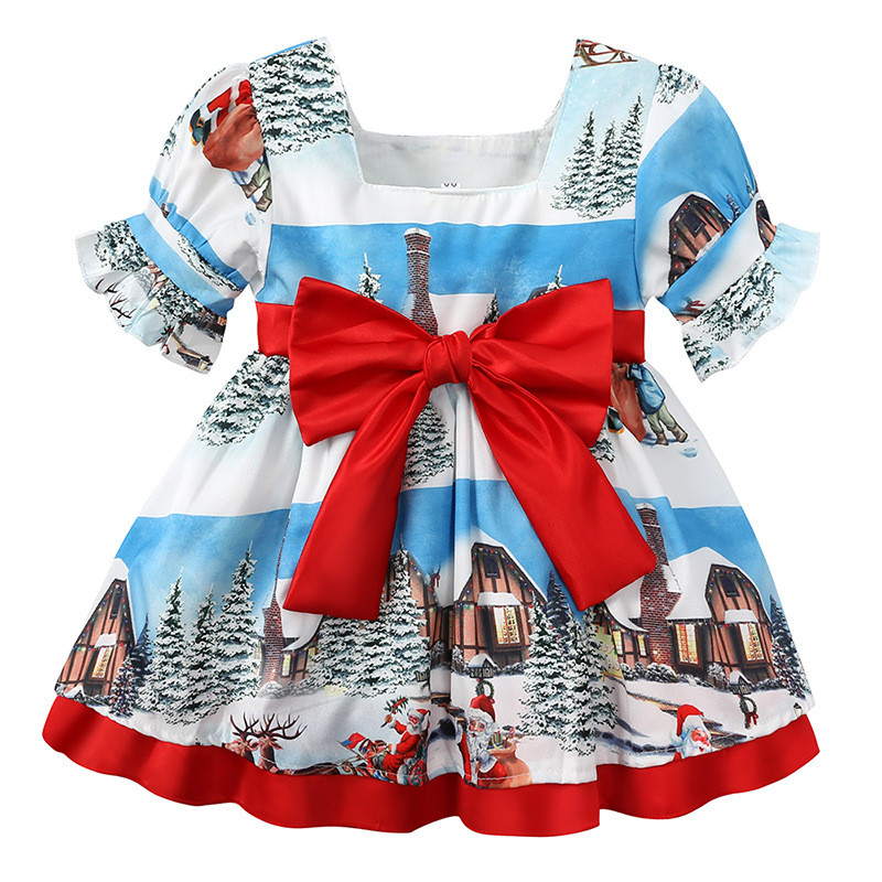 2022 m. kalėdinės princesės suknelės kūdikių mergaičių suknelės, raudonos lankelis, gimtadienio vakarėlis Kalėdų senelio sniego drabužiai Vaikiški drabužiai, apranga mažylio kalėdiniai kostiumai