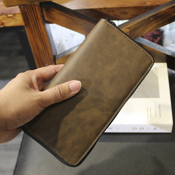 Elegantiška vyriška piniginė iš eko odos su užtrauktuku