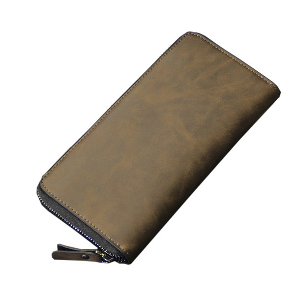 Elegantiška vyriška piniginė iš eko odos su užtrauktuku