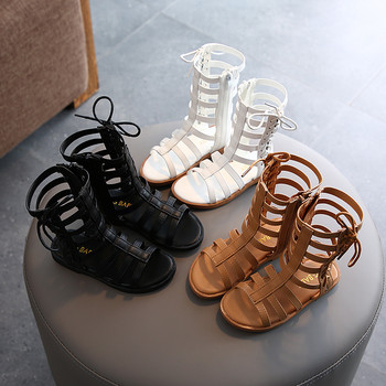 2021 Καλοκαιρινά Παπούτσια Κοριτσίστικα σανδάλια Gladiator Μπότες με χιαστί δεμένες μπότες για βρεφικά παιδικά καθημερινά παπούτσια Roma Lace up High Top sandalias botas