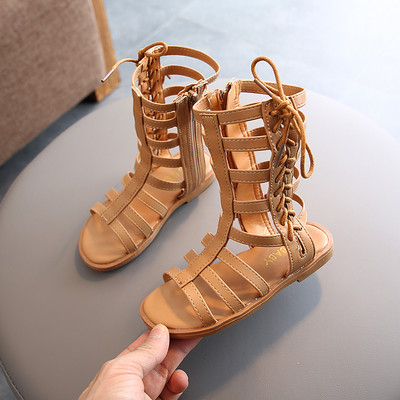 2021. aasta suvekingad Tüdrukute Gladiaator Sandaalid Ristiseotud saapad beebidele Lastele Vabaajajalatsid Roma Nööritud kõrged sandaalid botas