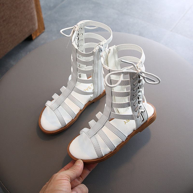 2021. aasta suvekingad Tüdrukute Gladiaator Sandaalid Ristiseotud saapad beebidele Lastele Vabaajajalatsid Roma Nööritud kõrged sandaalid botas