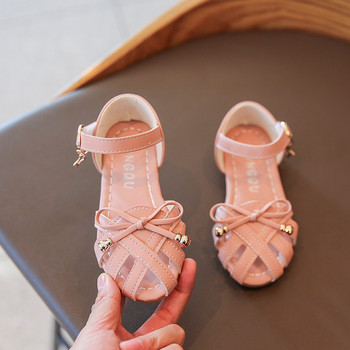 Детски сандали Сандали за момичета Детски летни обувки 2022 г. Нови горещи изрезки Принцеса Сладки меки кожени сандали с панделка с папийонка 21-35