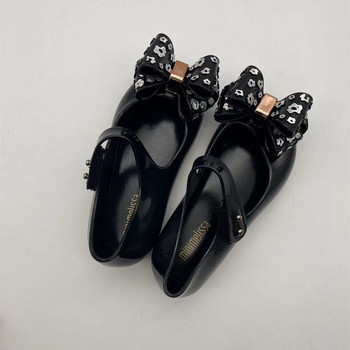Детски летни обувки Mini Melissa Sparkle Bowknot модни сандали Деца Момичета Красавицата и звярът розови желирани обувки MN067