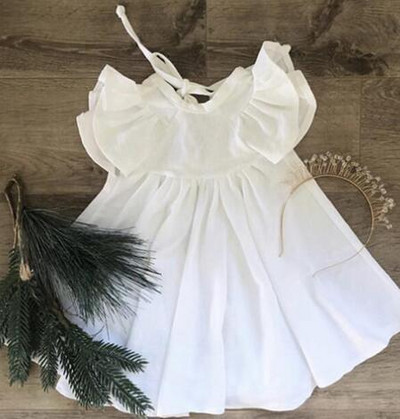 Drabužiai mergaitėms, 2021 m. vasara, solidi mergaičių suknelė mažyliams, laisvalaikio mergaitėms, medvilninė lininė suknelė be rankovių