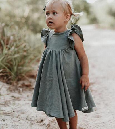 Drabužiai mergaitėms, 2021 m. vasara, solidi mergaičių suknelė mažyliams, laisvalaikio mergaitėms, medvilninė lininė suknelė be rankovių