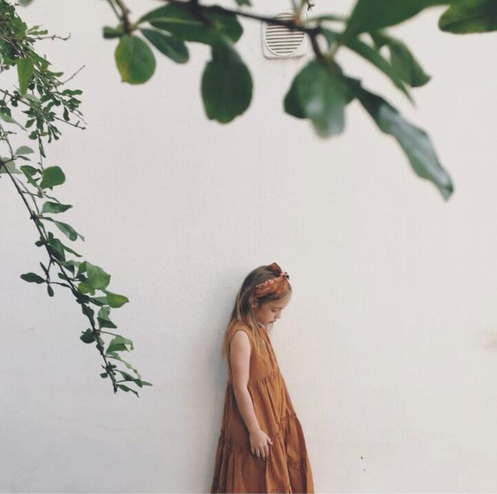 Drabužiai mergaitėms, 2021 m. vasara, solidi mergaičių suknelė mažyliams, laisvalaikio mergaitėms, medvilninė lininė suknelė be rankovių