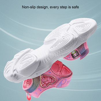 Παιδικά πέδιλα για κορίτσια Μαλακά σανδάλια Princess Ελαφρύ γυαλιστερό τύπωμα παιδικά παπούτσια Άνετα καλοκαιρινά παιδικά σανδάλια
