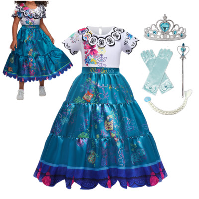Encanto hercegnő ruha lányok Halloween Cosplay jelmez flitterek gyerek ruhák díszes karácsonyi gyerek jelmez születésnapi parti Vestido