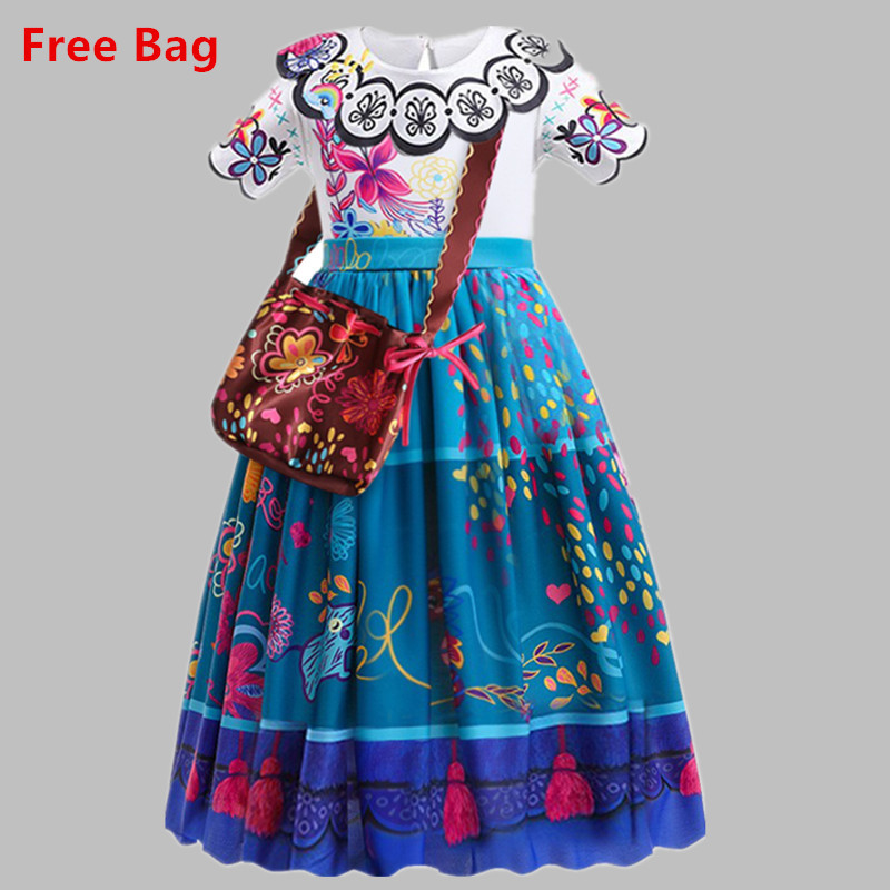 Encanto hercegnő ruha lányok Halloween Cosplay jelmez flitterek gyerek ruhák díszes karácsonyi gyerek jelmez születésnapi parti Vestido