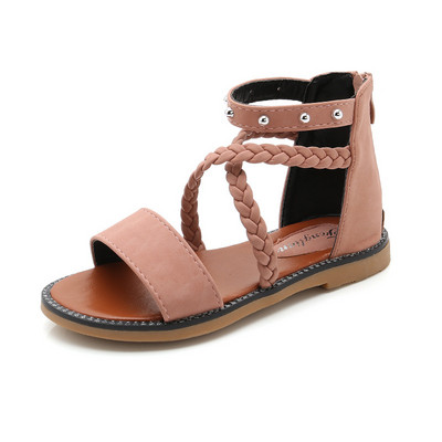 Vaikiški batai Plokšti vasariniai mergaičių sandalai dideli vaikiški mažos mergaitės princesės batai vaikams paplūdimio basutės 3 4 5 6 7 8 9 10 11 12 metų