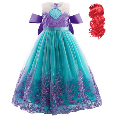 Tüdruku printsessi kleit Merineitsi tüdruku Arieli kleit Väike merineitsi kostüüm Halloweeni uhke kostüüm Laste karnevalipeo riided