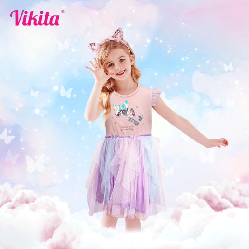 VIKITA Kids Tutu Ruha Lányoknak Tipegő Nyári Ujjatlan Hercegnő Ruhák Lány Elegáns Buli Báli Ruha Gyermekruházat