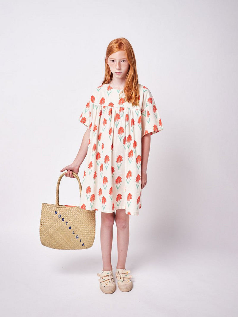 2022 m. „Bobo“ nauja vasaros pavasario vaikiška suknelė „BC“ prekės ženklo mergaičių miela spauda ilgomis rankovėmis princesiška suknelė kūdikiui, vaikui skirta medvilniniai viršutiniai drabužiai