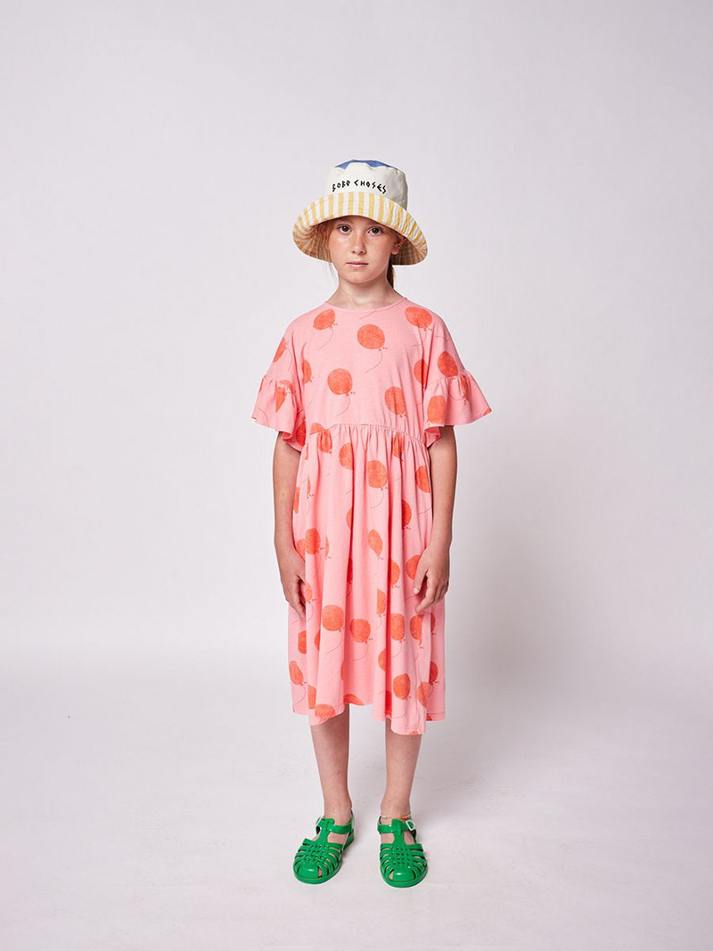 2022 m. „Bobo“ nauja vasaros pavasario vaikiška suknelė „BC“ prekės ženklo mergaičių miela spauda ilgomis rankovėmis princesiška suknelė kūdikiui, vaikui skirta medvilniniai viršutiniai drabužiai