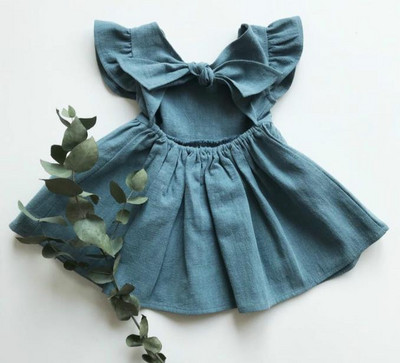 Ysubest 2022 uus suvine väikelapse printsesskleit lastele puuvillane põhjuslik kleit volangidega Puhasvärviline beebitüdruku riietus Korea Jaapani stiilis