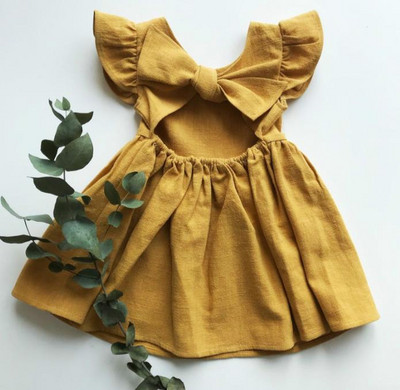 Ysubest 2022 uus suvine väikelapse printsesskleit lastele puuvillane põhjuslik kleit volangidega Puhasvärviline beebitüdruku riietus Korea Jaapani stiilis