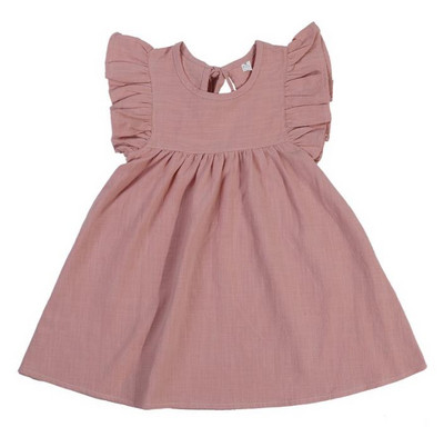 Ysubest 2022 uus suvine väikelapse printsesskleit lastele puuvillane põhjuslik kleit volangidega Puhasvärviline beebitüdruku riietus Korea Jaapani stiilis