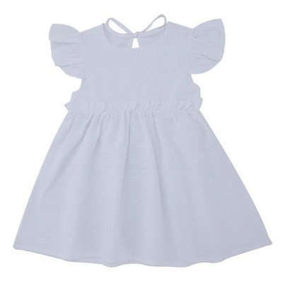 Ysubest 2022 uus suvine väikelapse printsesskleit lastele puuvillane põhjuslik kleit volangidega Puhasvärviline beebitüdruku riietus Korea Jaapani stiilis